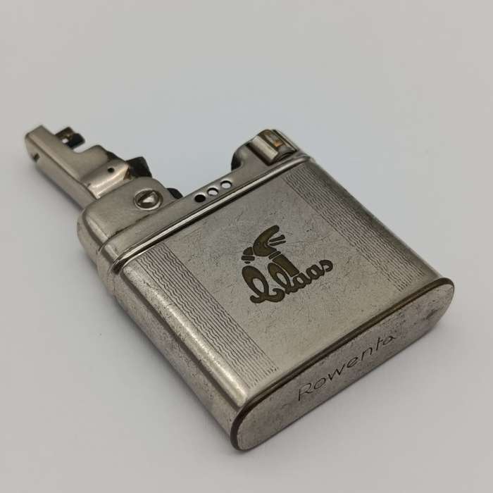 Vintage Rowonta pocket lighter with Claas advertising - working