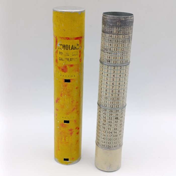 Vintage Scholar pencil box calculator
