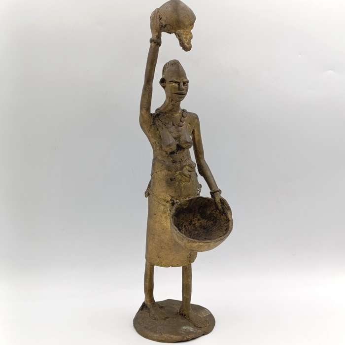 Vintage Ashanti bronze statue - Lost wax method used