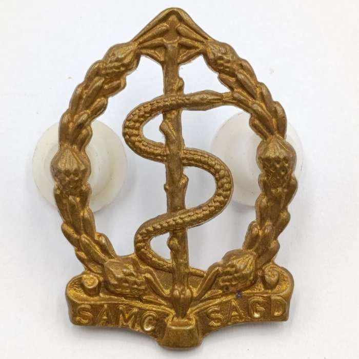 SA Medical Corps cap and collar badges set