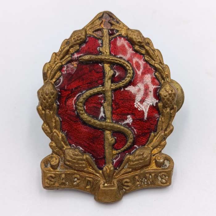 SA Medical Corps Cap and collar badges set