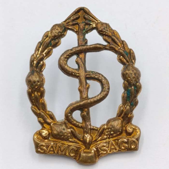 SA Medical Corps Cap and collar badges set