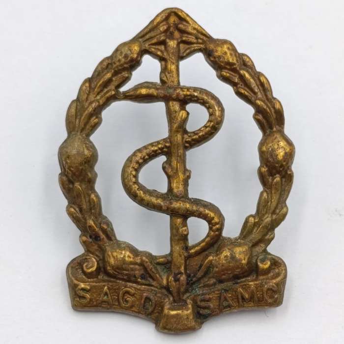 SA Medical Corps Cap and collar badges set