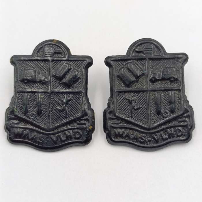 Pair of SA Women's Army Auxiliary Services collar badges - WAAS-VLHD