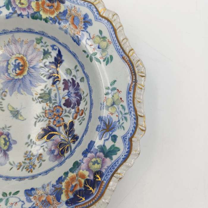 Antique 19th Century Stone China Shallow porcelain bowl