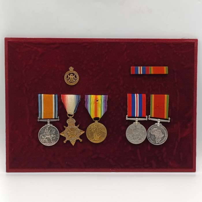 WW1 and WW2 Father and Son medal group issued to Pte A. Stanbury S.A.V.R and 327024 V. Stanbury
