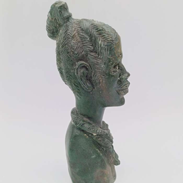 African woman green opal stone carving by Caleb Samhere