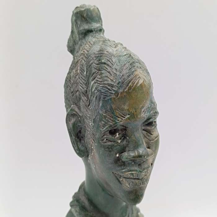 African woman green opal stone carving by Caleb Samhere