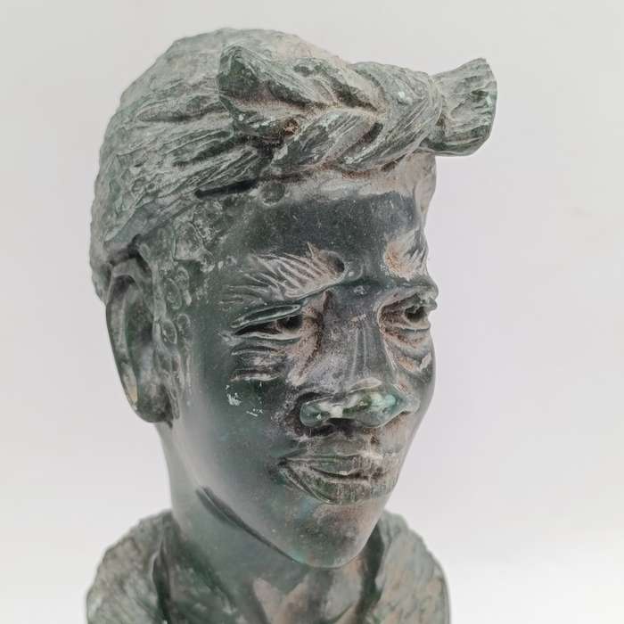 African woman green opal stone carving by Caleb Samhere