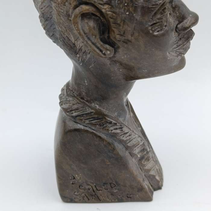 African woman green opal stone African carving