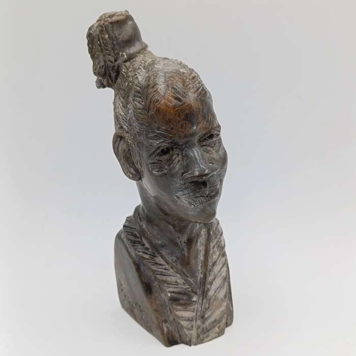 African woman green opal stone African carving
