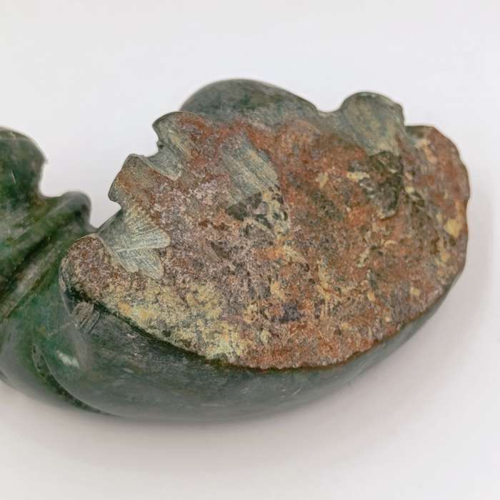 Vintage Green Serpentine stone Hippo carving