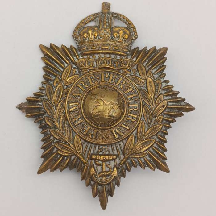 WW2 Royal Marines helmet badge - one lug