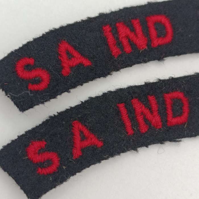 Pair of SA Navy Indian Corps shoulder titles