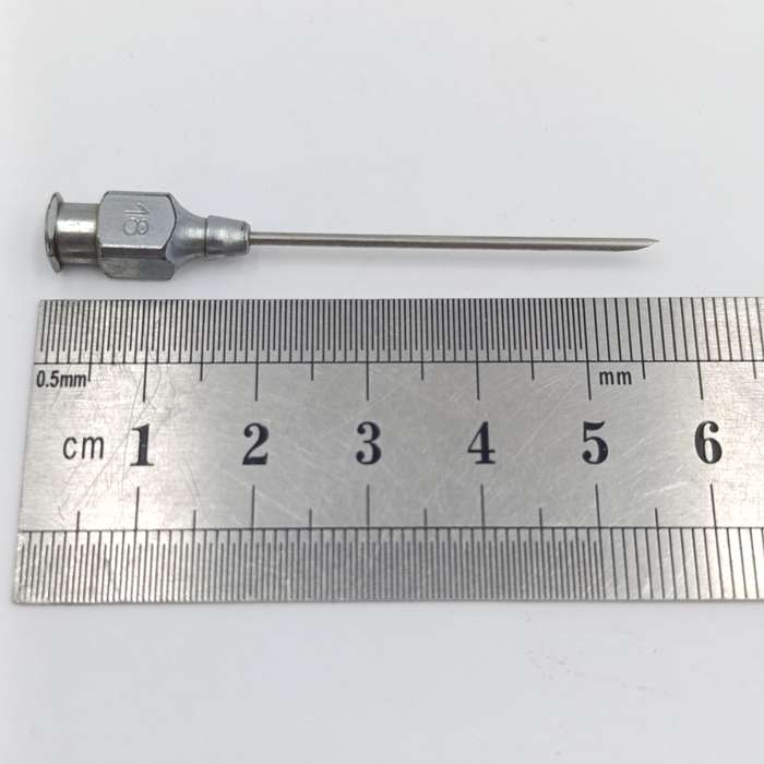 Vintage glass syringe holder/ sterilizer with 20 vintage syringe needles