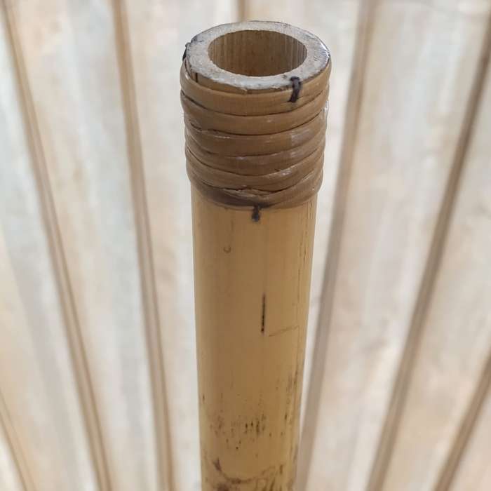 Vintage large handpainted Bamboo and cloth parasol