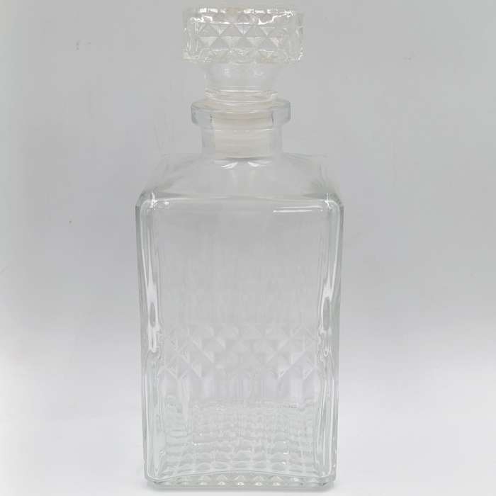 Vintage glass square decanter