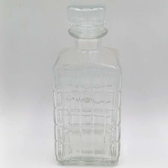 Vintage glass square decanter