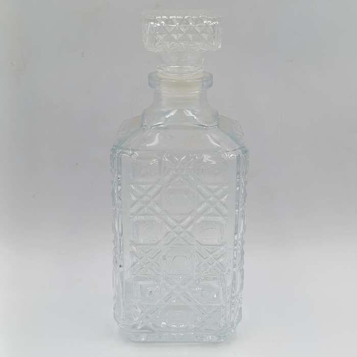 Vintage glass square decanter