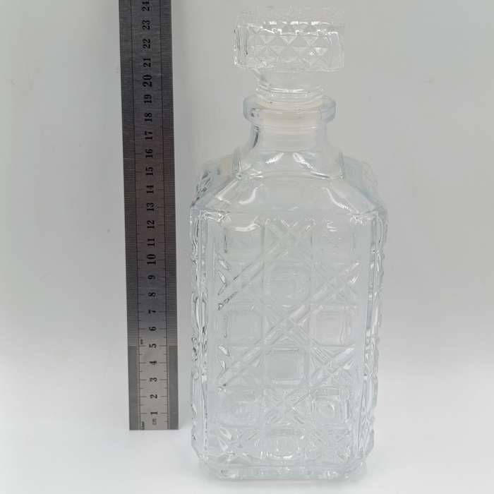 Vintage glass square decanter