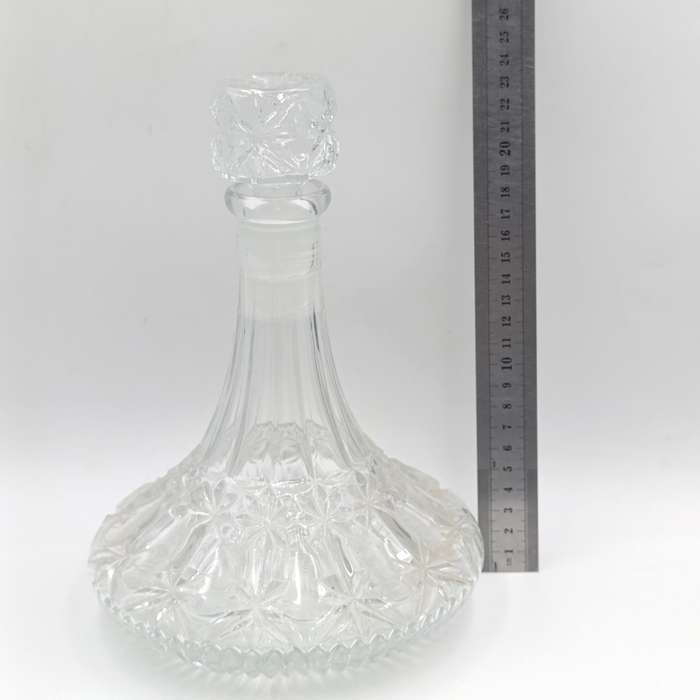 Vintage glass ship's decanter