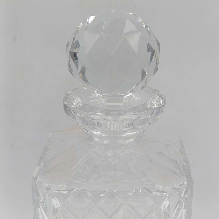 Vintage crystal square decanter
