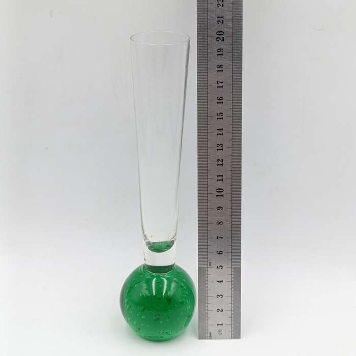 Vintage Green glass bud stem flower vase