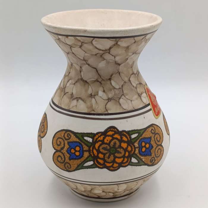 Vintage Handpainted Majolica flower vase - height - 16cm