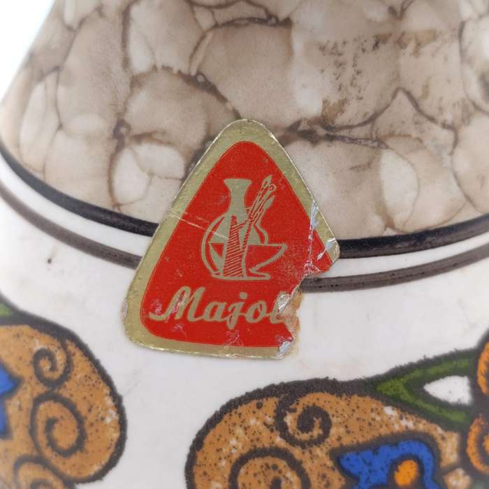 Vintage Handpainted Majolica flower vase - height - 16cm