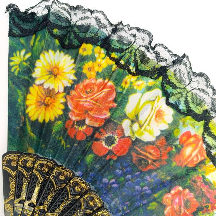 Vintage flower pattern Chinese hand fan