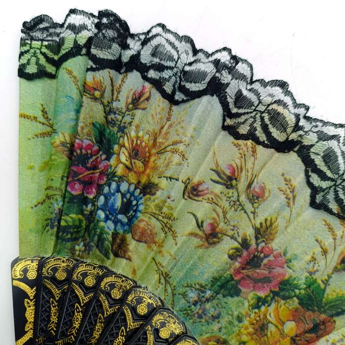 Vintage flower pattern CHinese hand fan