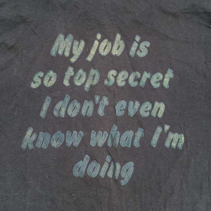 SADF 2 Intelligence unit T-shirt - My job is so Top Secret, I don't even know what i'm doing