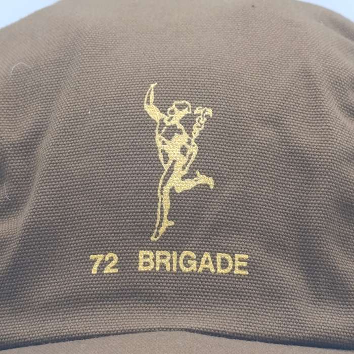 SADF signal corps 72 Brigade nutria flap cap - sweat band loose