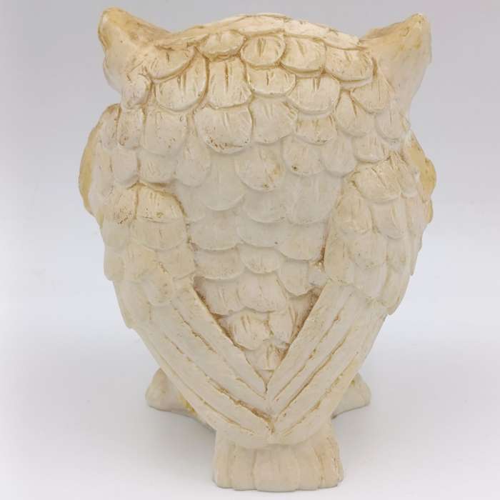 Beautiful white Stonelite owl figurine - Height 12cm