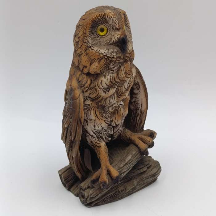 Handpainted resin owl figurine