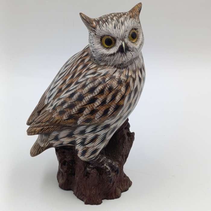 Handpainted resin owl figurine