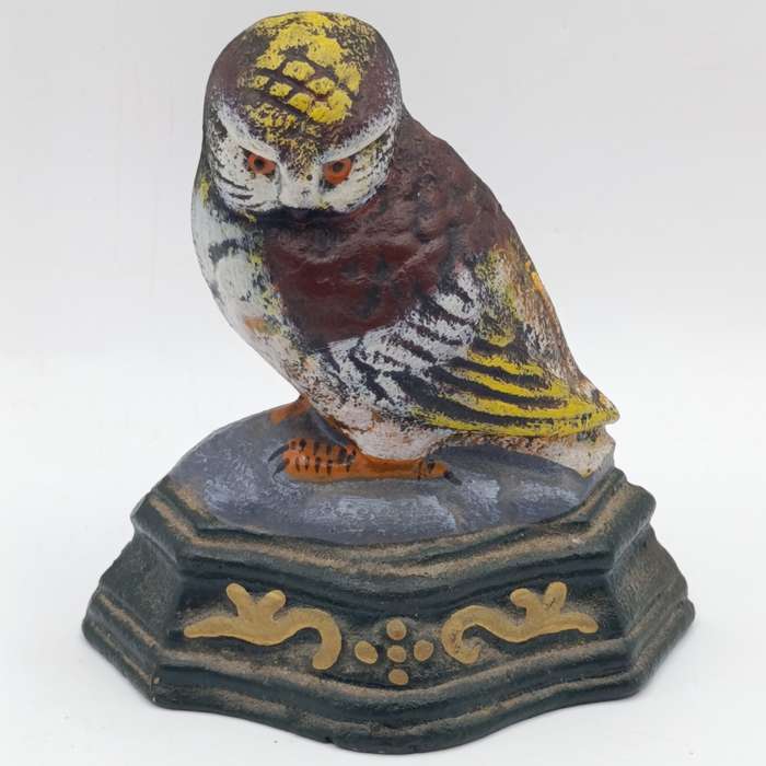 Vintage Cast iron owl door stopper