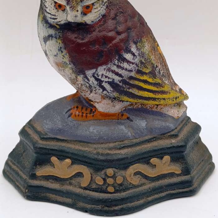 Vintage Cast iron owl door stopper