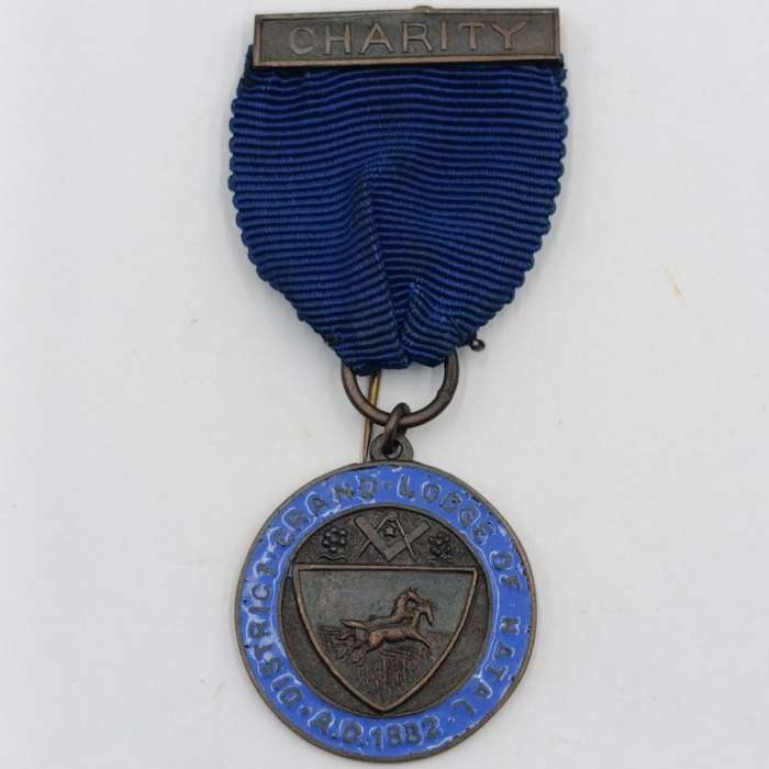 1882 Grand lodge of Natal Masonic medal with charity bar - Issued to WJ Burger