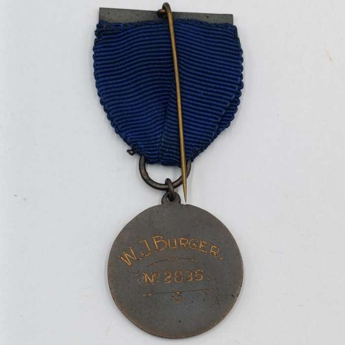 1882 Grand lodge of Natal Masonic medal with charity bar - Issued to WJ Burger