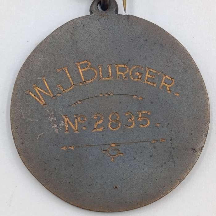 1882 Grand lodge of Natal Masonic medal with charity bar - Issued to WJ Burger