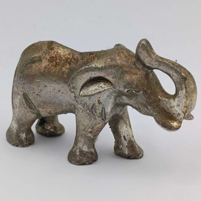 Lion and Elephant miniature figurines - metal