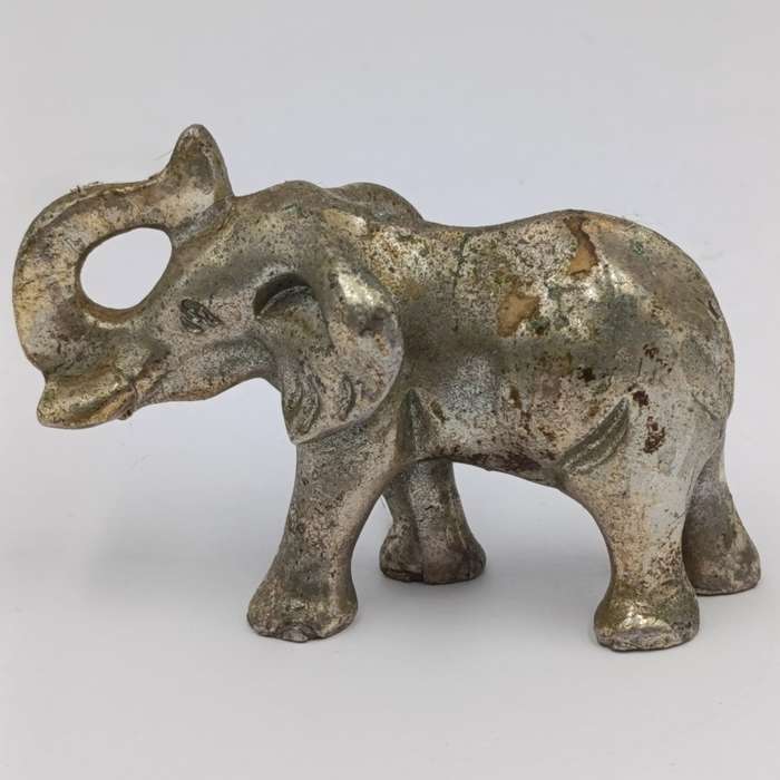 Lion and Elephant miniature figurines - metal