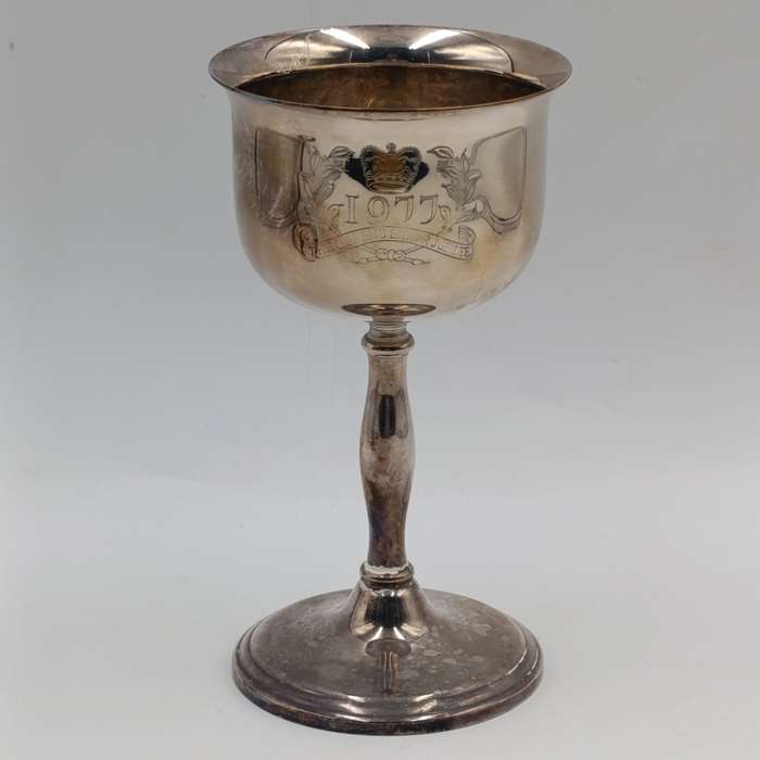 Pair of 1977 The Queen's silver jubilee silverplated goblets