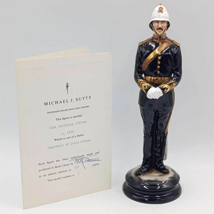 Michael J. Sutty Cape Artillery officer porcelain figurine - #5 of 250 - missing sword
