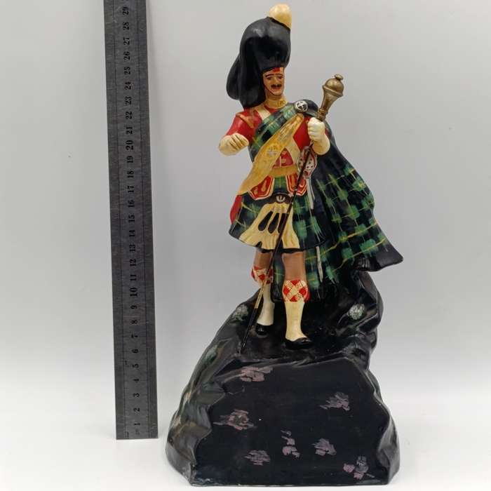 Vintage White Label Scotch Whiskey ceramic statue