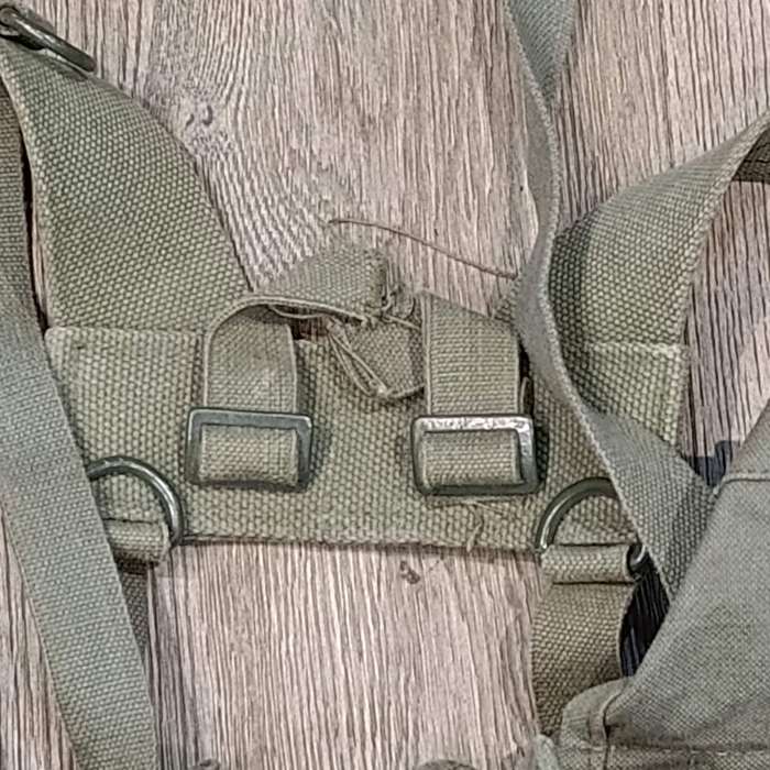 Vintage South African webbing belt with ammo and kidney pouches