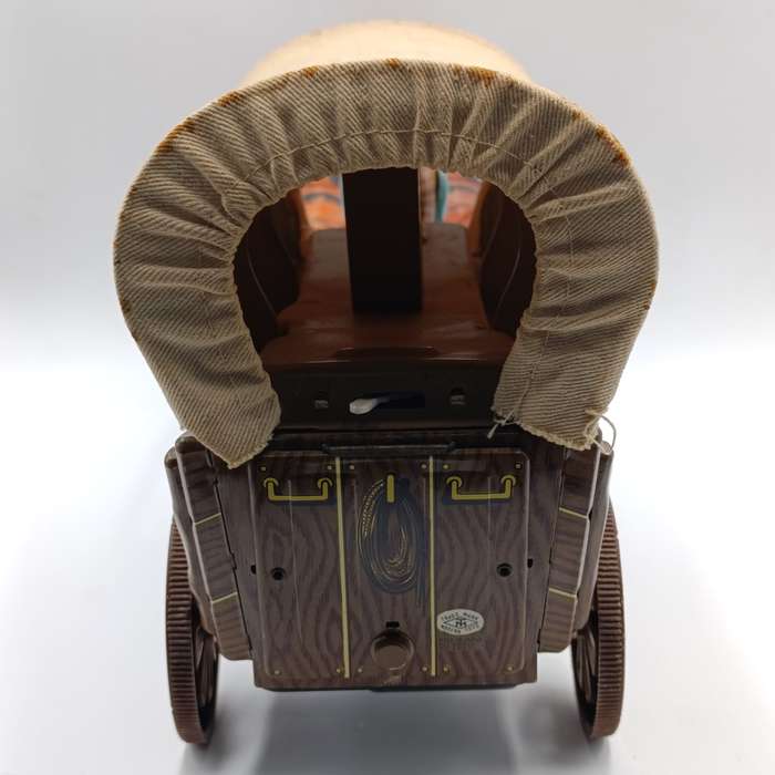Vintage Japanese tinplate wagon master toy - battery operated - needs new strings