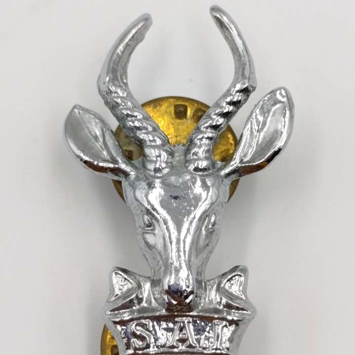 Pair of SA Infantry bokkop collar badges