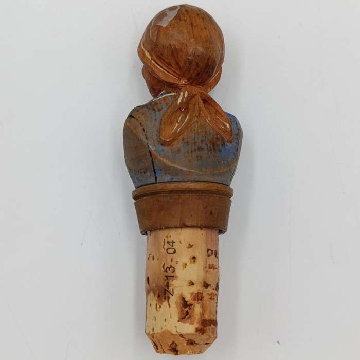 Vintage wooden carved wine stopper